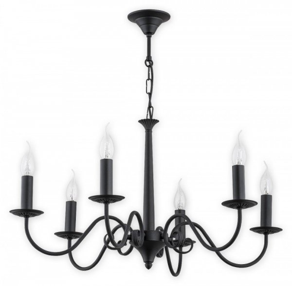 LAMPA ŻYRANDOL ŚWIECZNIKOWY CZARNY MATOWY KLASYCZNY PŁOMYK LEMIR ASTI 