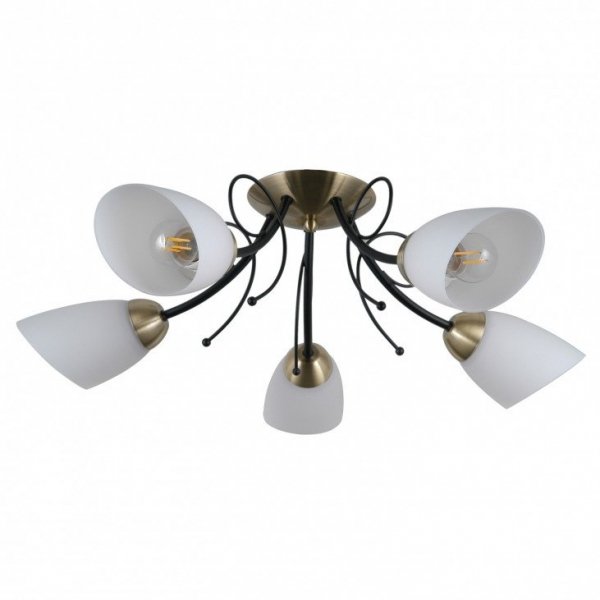 ITALUX CRISTINA PND-6706-5 LAMPA KLASYCZNA SZKLANE BIAŁE KLOSZE DO SALONU