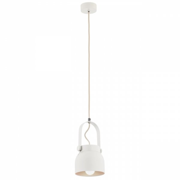 LAMPA WISZĄCA BIAŁA METALOWA INDUSTRIALNA DO KUCHNI NAD STÓŁ 14CM  ARGON LOGAN 8290
