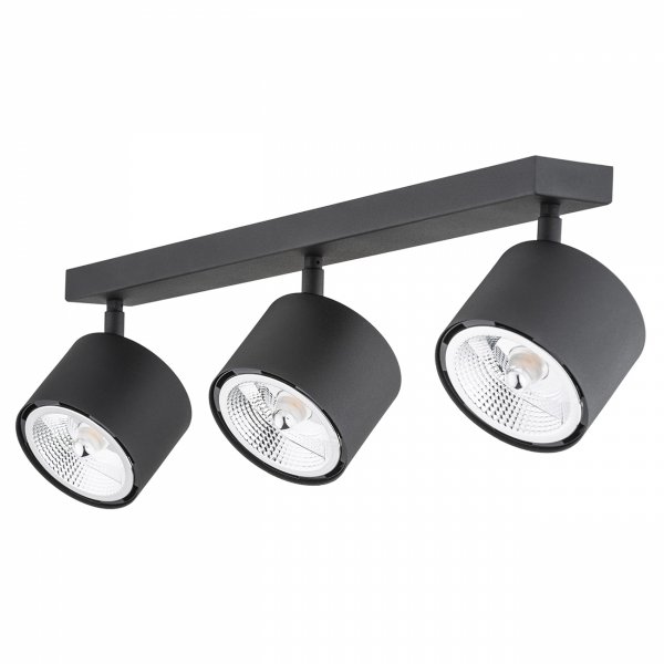 LAMPA POTRÓJNA PLAFON SPOT REGULOWANY CZARNY REFLEKTORY REGULOWANE GU10 AR111  ARGON CLEVLAND 6101