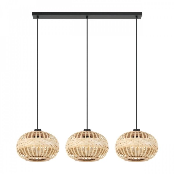 EGLO AMSFIELD 43863 LAMPA WISZĄCA DREWNIANA WIKLINOWA EKO VINTAGE 
