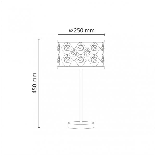 GOLDLUX POLUX VEJLE 310187 LAMPKA NOCNA STOŁOWA CZARNA Z KRYSZTAŁKAMI GLAMOUR