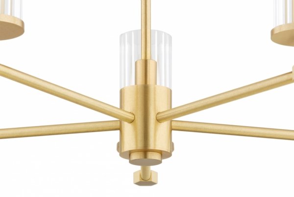 LAMPA WISZĄCA DUŻY ŻYRANDOL ZŁOTY DO SALONU MOSIĄDZ SZCZOTKOWANY W STYLU GLAMOUR ELEGANCKI NOWOCZESNY SZKLANE KLOSZE ARGON HAMPTON 2177