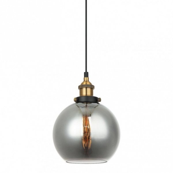 ITALUX CARDENA MDM-4330/1 GD+SG LAMPA WISZĄCA NOWOCZESNA CZARNO ZŁOTA SZKLANY DYMIONY KLOSZ 