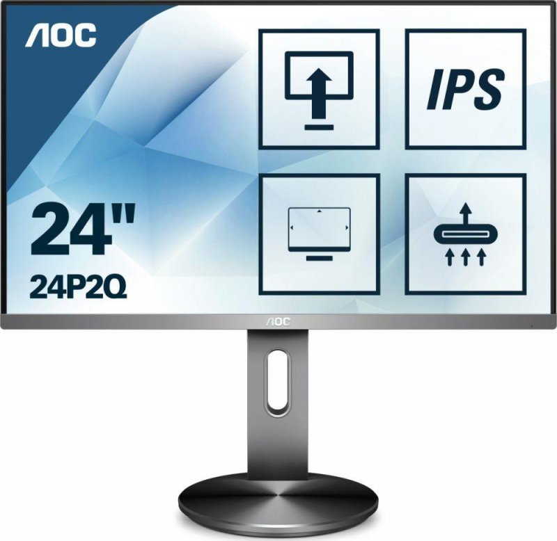 Monitor AOC 23,8&quot; 24P2Q VGA DVI HDMI DP 4xUSB 3.1 głośniki