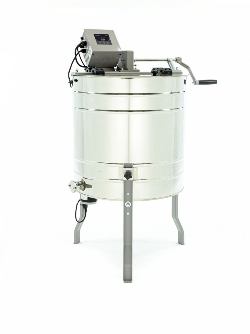 Tangential honey extractor, diameter 600mm, 4-frame, manual+electric drive, OPTIMA