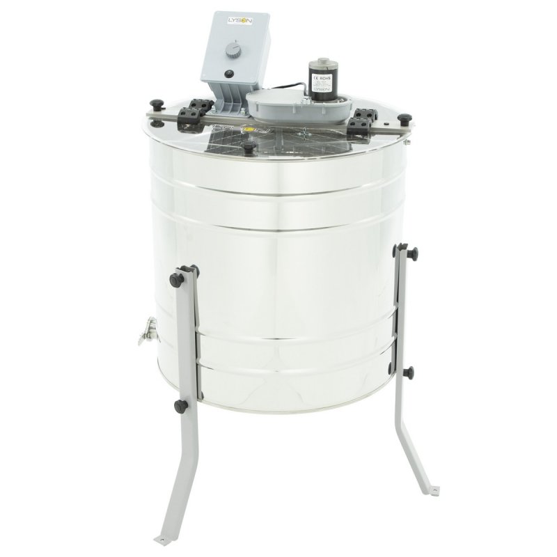 4-frame diagonal electric honey extractor 230V, Ø600, universal basket, with a stainless valve - MINIMA