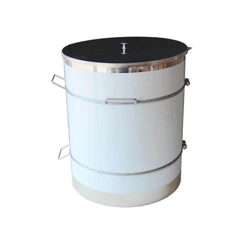 Container with a spout for wax, honey with a lid and handles (stainless)