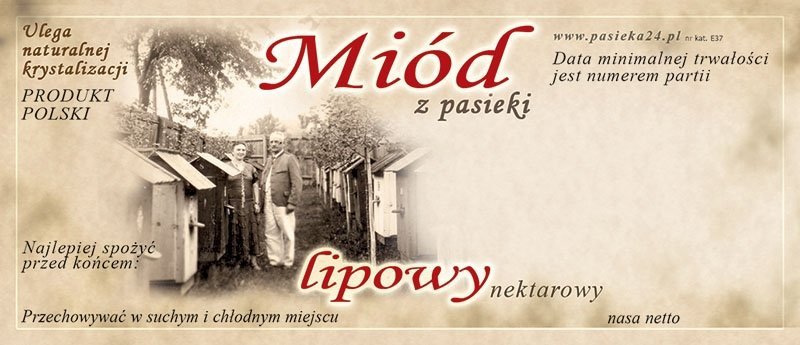 Paczka etykiet na miód lipowy 116x50 (100szt)