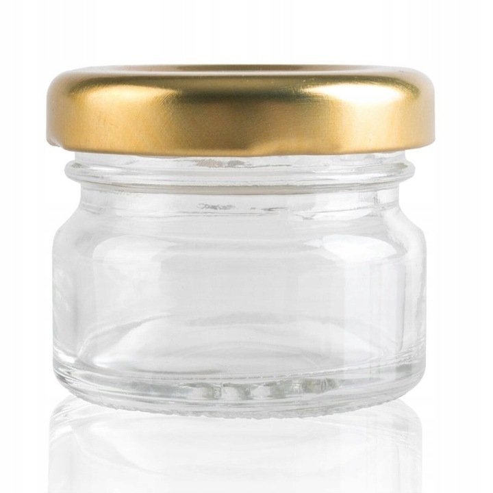 Słoiczek szklany z wieczkiem złotym (30ml/30 sztuk)