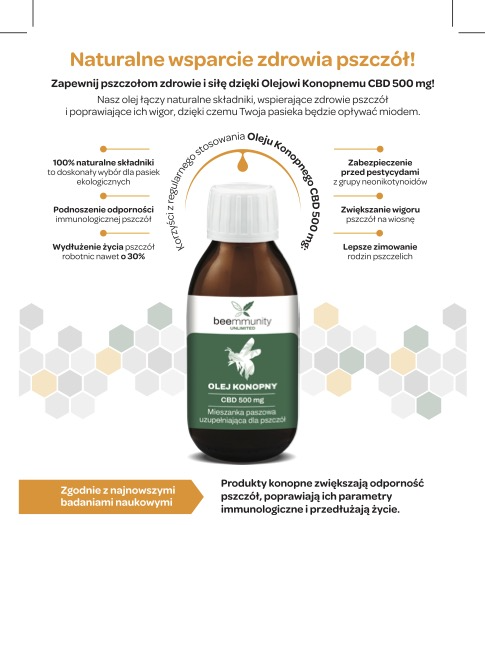 Olej konopny CBD 500mg 1 opakowanie 60ml - mieszanka paszowa
