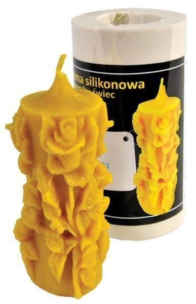Forma silikonowa Świeca z różami - wys. 11cm