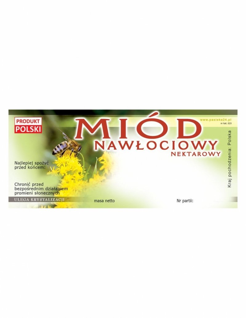 Paczka etykiet na miód nawłociowy (100szt)