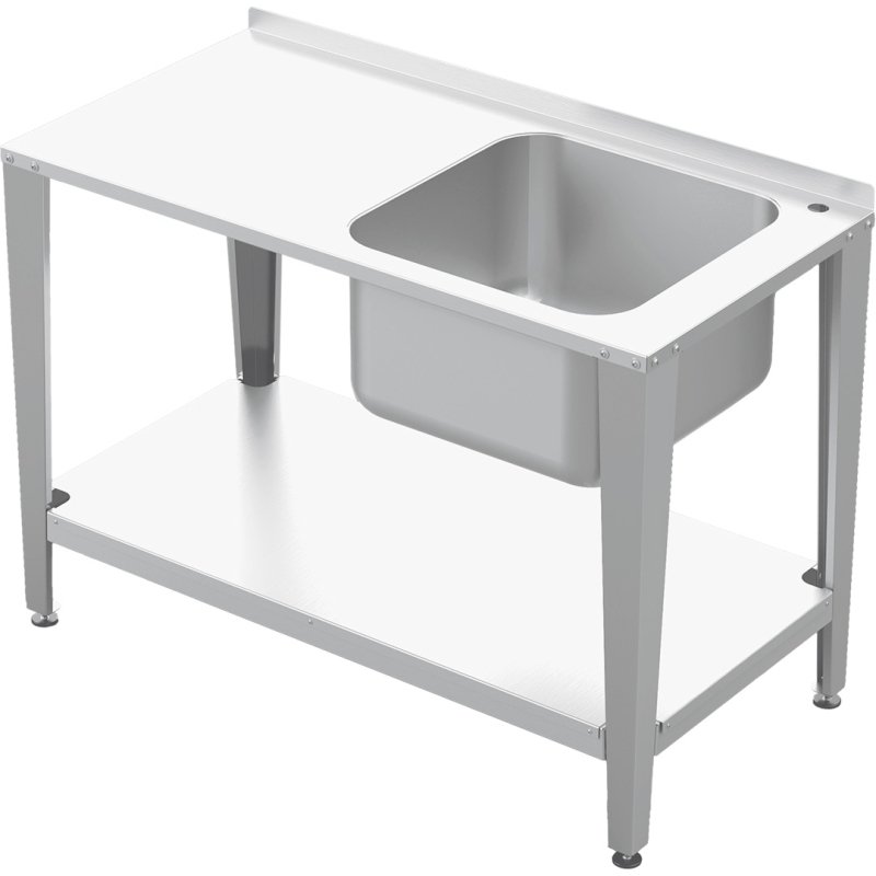 Stół roboczy do pracowni pasiecznej ze stali nierdzewnej ze zlewozmywakiem, 2000 mm