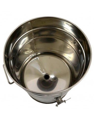 Odstojnik nierdzewny 50 l / ~70 kg, z dnem stożkowym i zaworem nierdzewnym 6/4&quot;, uchwyty i uszczelka w pokrywie. PREMIUM
