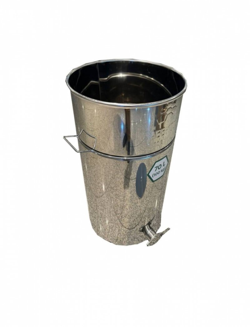  Odstojnik 70L z sitem i uchwytami, zawór wspawany (nierdzewny)