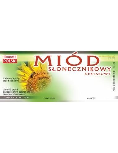 Paczka etykiet na miód słonecznikowy (100szt) - 116x50mm