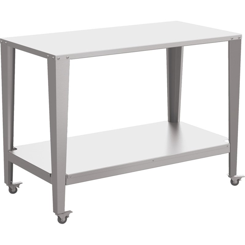 Stół roboczy do pracowni pasiecznej ze stali nierdzewnej, wolnostojący, z kółkami i półką, 1200 mm