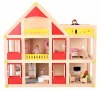 Drewniany domek dla lalek z meblami + 3 lalki gratis!