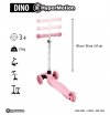 Hulajnoga trójkołowa balansowa DINO 3-5 lat - różowa + koła LED