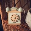 Drewniany telefon retro - miętowy
