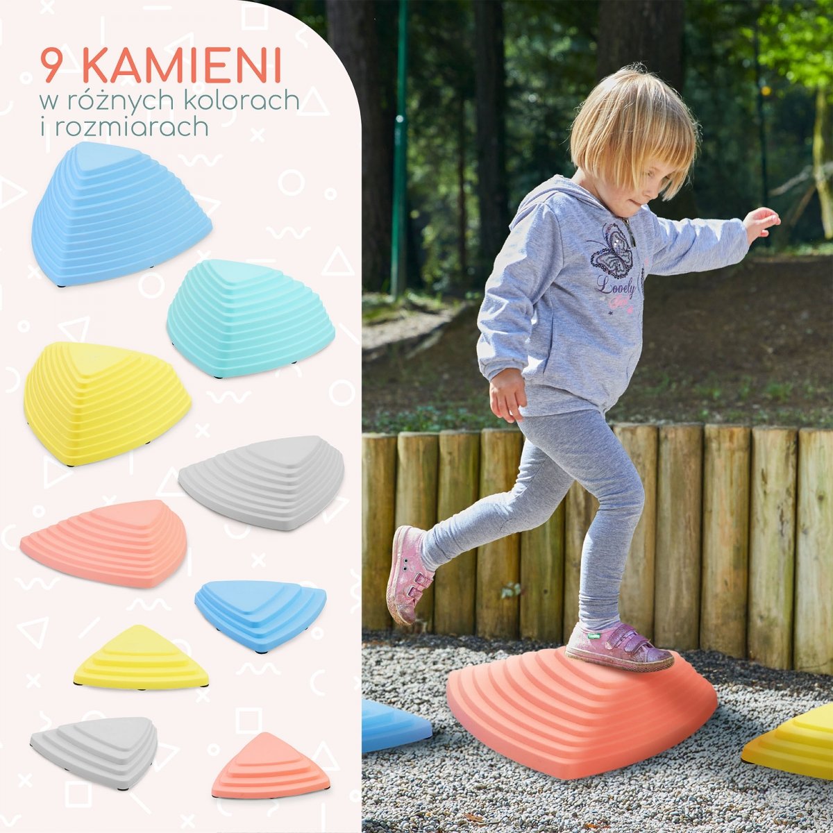Kamienie balansujące kolorowe - 9 sztuk