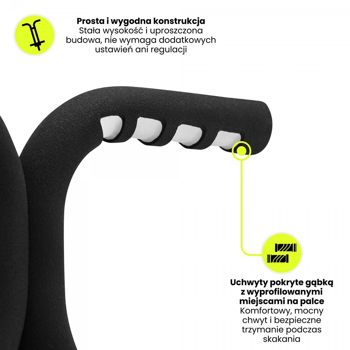 Skoczek sprężynowy typu POGO dla dzieci HyperMotion - kolor czarny