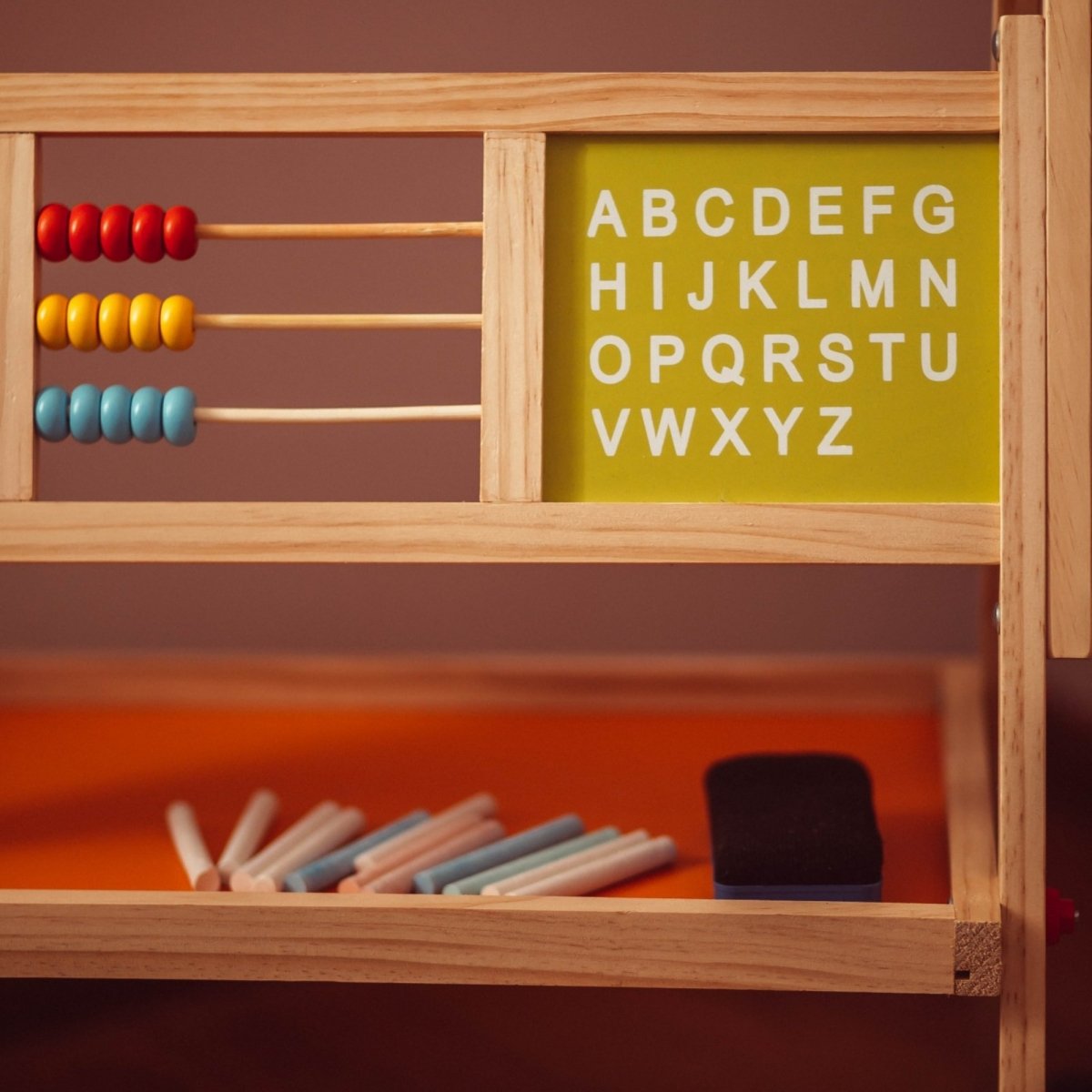 Duża tablica edukacyjna dwustronna: magnetyczna i kredowa - suchościeralna, drewniana