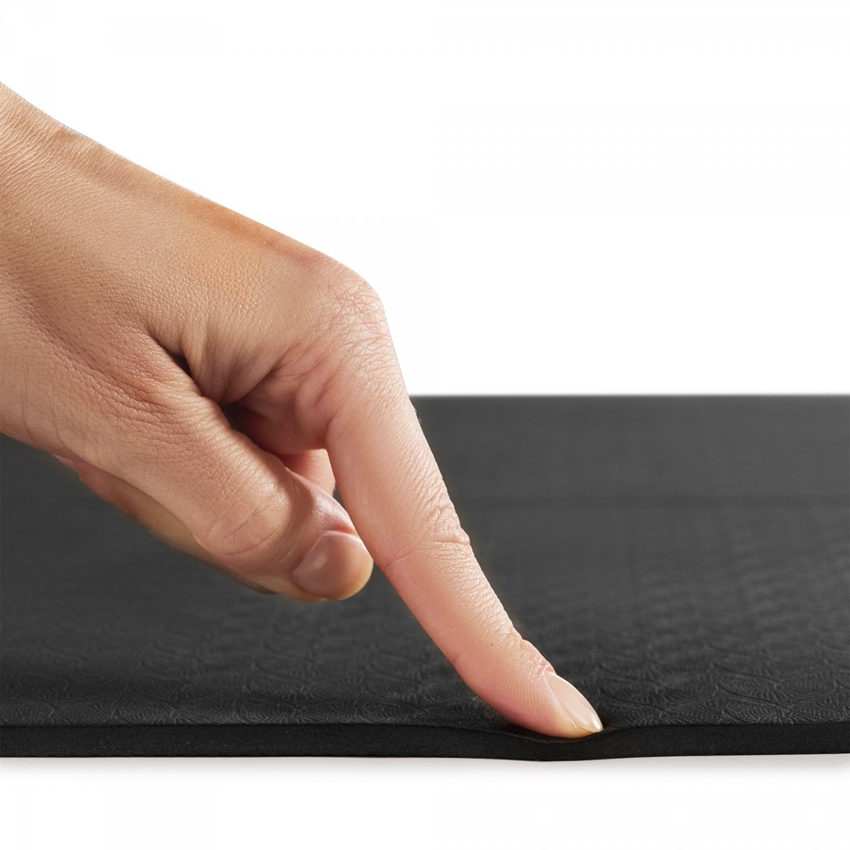 Mata do jogi i ćwiczeń HyperMotion Lotos TPE 6 mm z paskiem – 183 × 61 cm – czarna