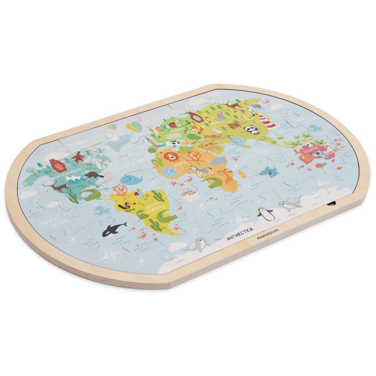 Drewniane puzzle - Mapa świata