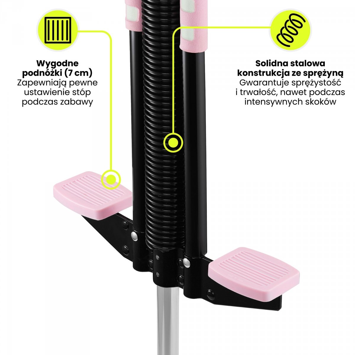 Skoczek sprężynowy typu POGO dla dzieci HyperMotion - kolor róźowy