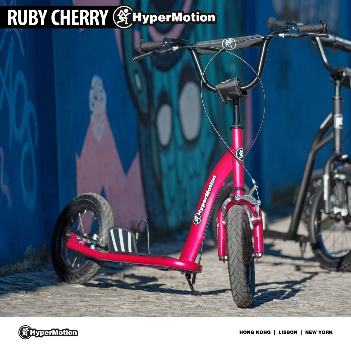 Hulajnoga Hypermotion RUBY 12 CHERRY (pompowane koła 30cm) - fuksja/magenta