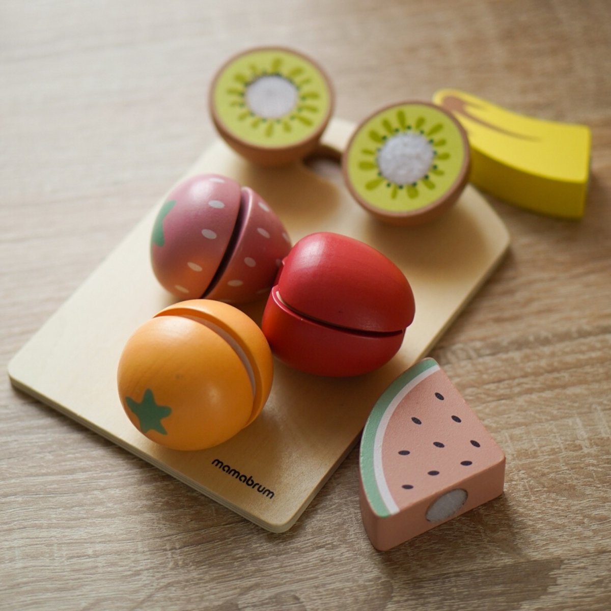 Drewniane owoce do krojenia - zestaw