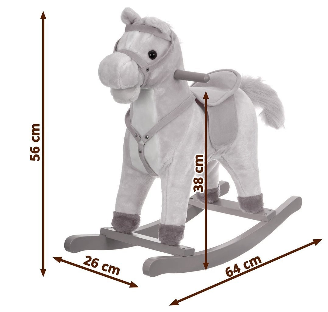 Koń na biegunach - średni 56 cm - beżowy