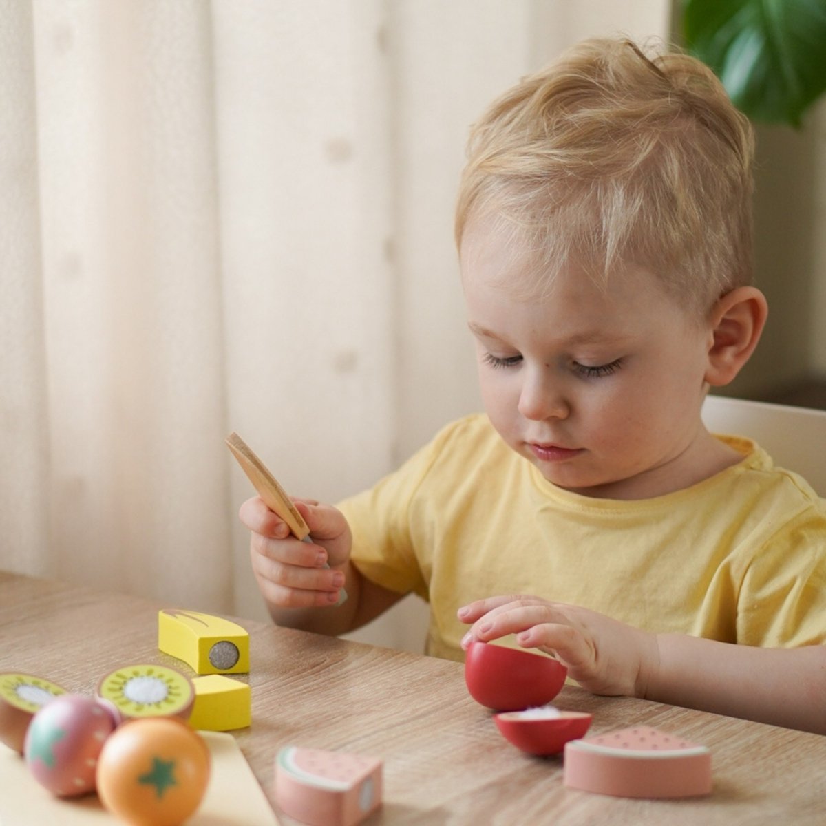 Drewniane owoce do krojenia - zestaw