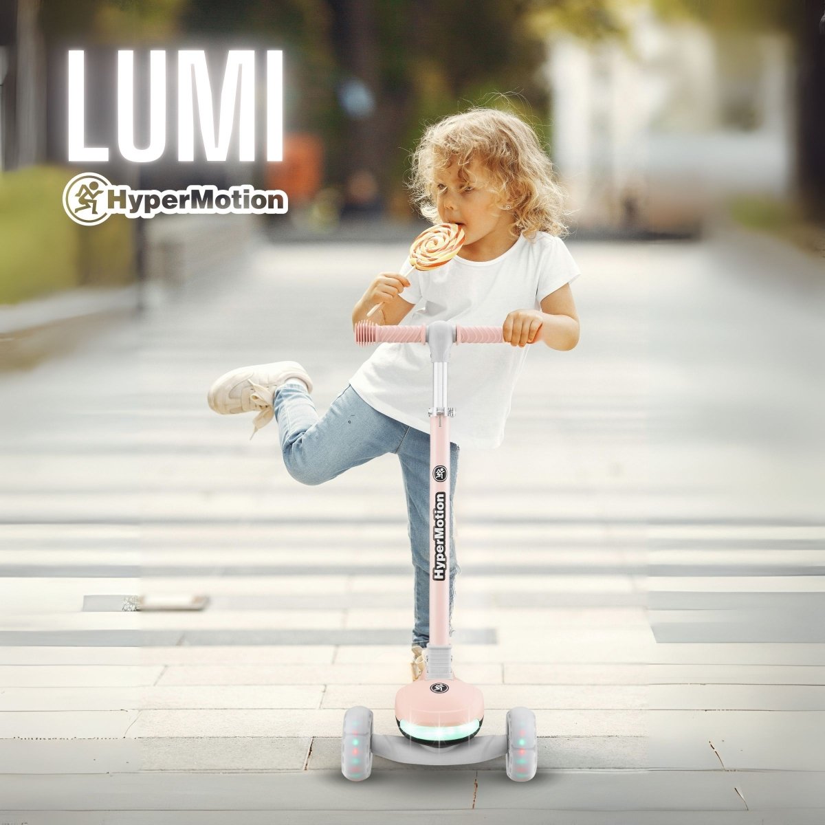 Hulajnoga balansowa HyperMotion LUMI 3w1 - podświetlany podest i koła LED, kolor różowy