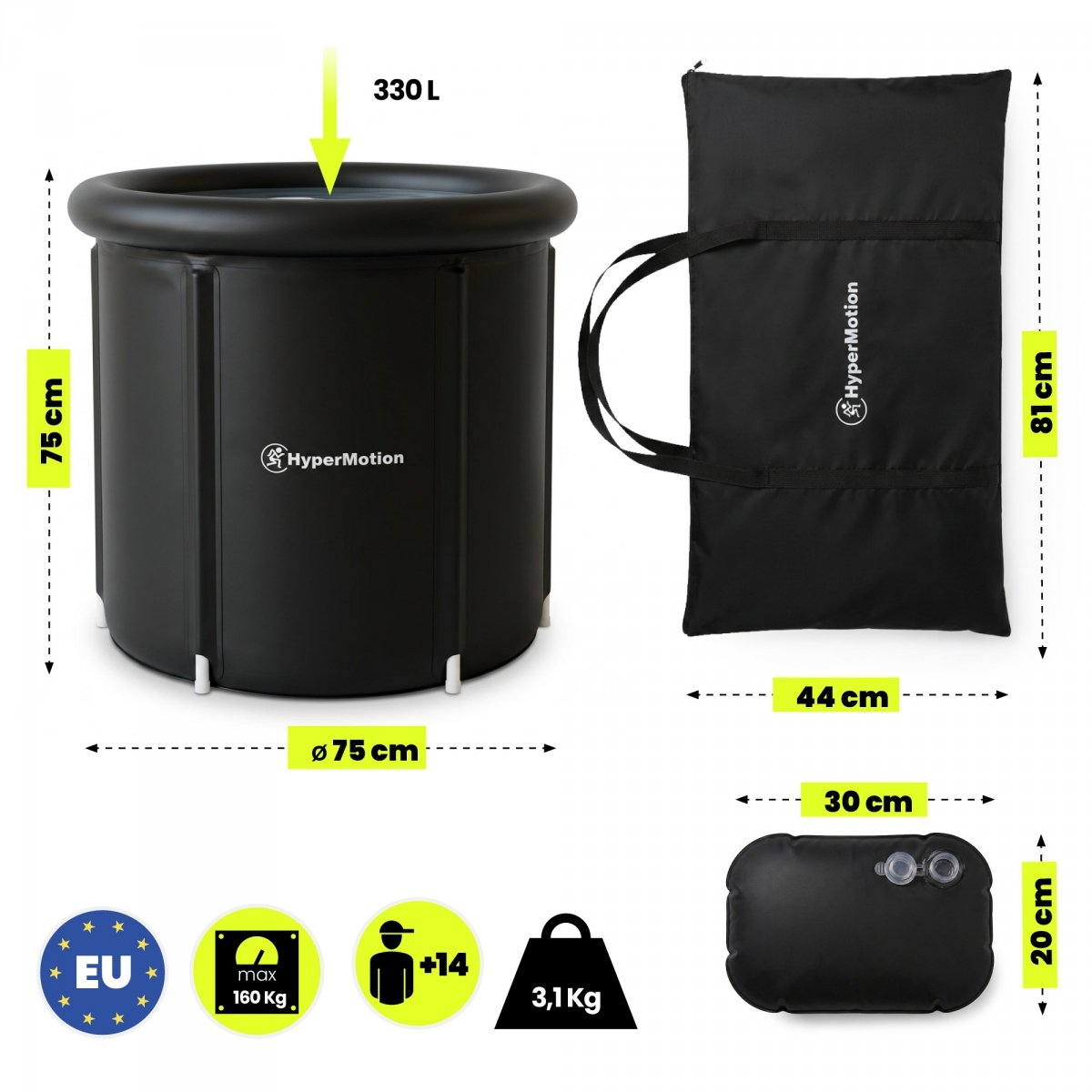 Składana wanna do morsowania 330 L - HyperMotion