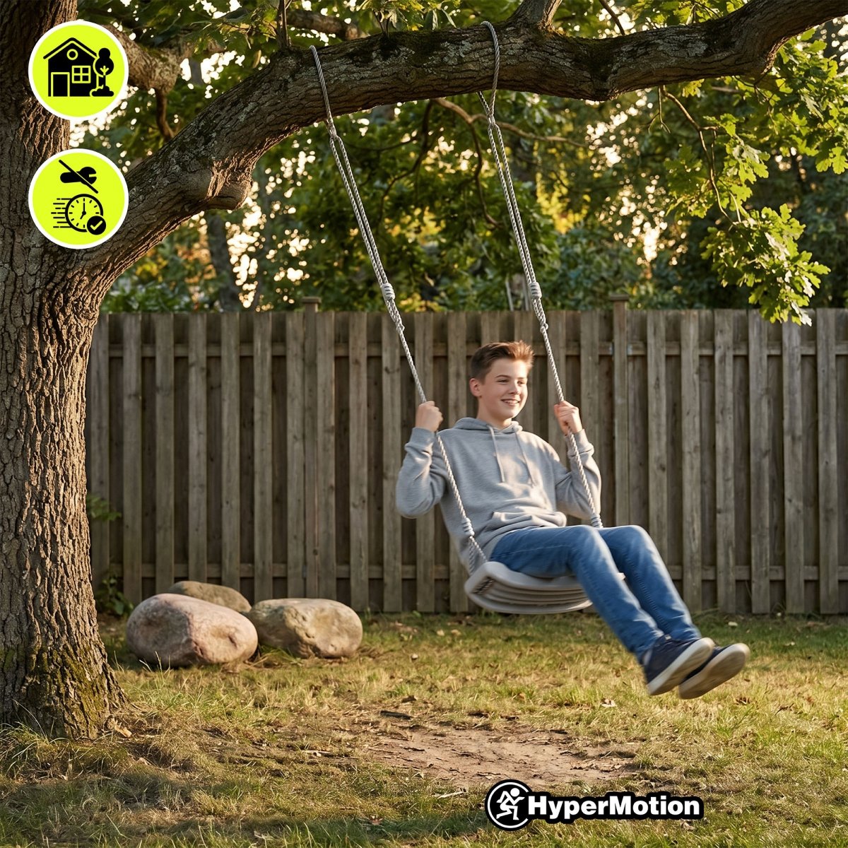  Huśtawka ogrodowa HyperMotion regulowana lina 1.8m do 50kg antypoślizgowa