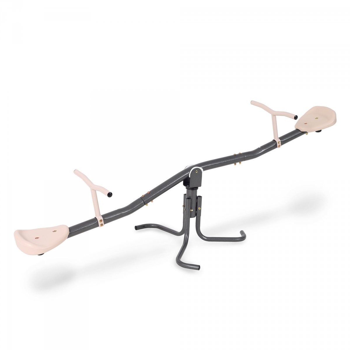 Huśtawka ogrodowa 2w1 - równoważnia z funkcją obrotu 360° - kolor beżowy