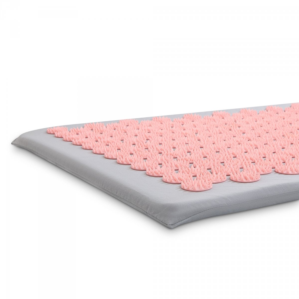 Duża mata do akupresury z poduszką i pokrowcem - 130 cm HyperMotion szaro-różowa
