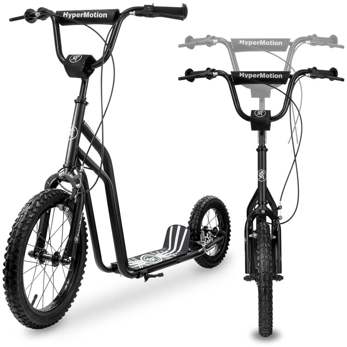 Hulajnoga HyperMotion VIVA 16 (koła 40cm + 30cm) - Czarna