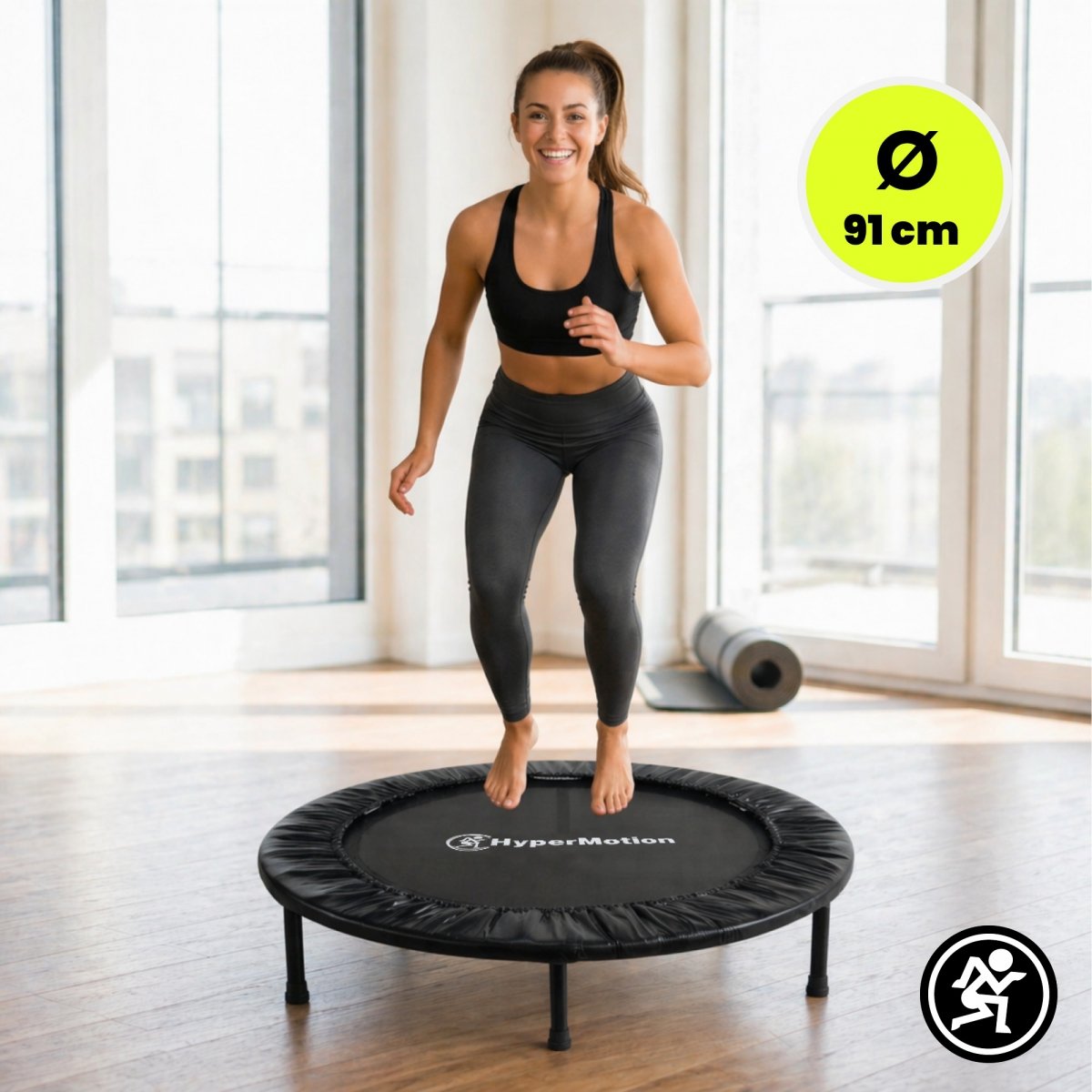 Domowa trampolina fitness 91 cm - czarna