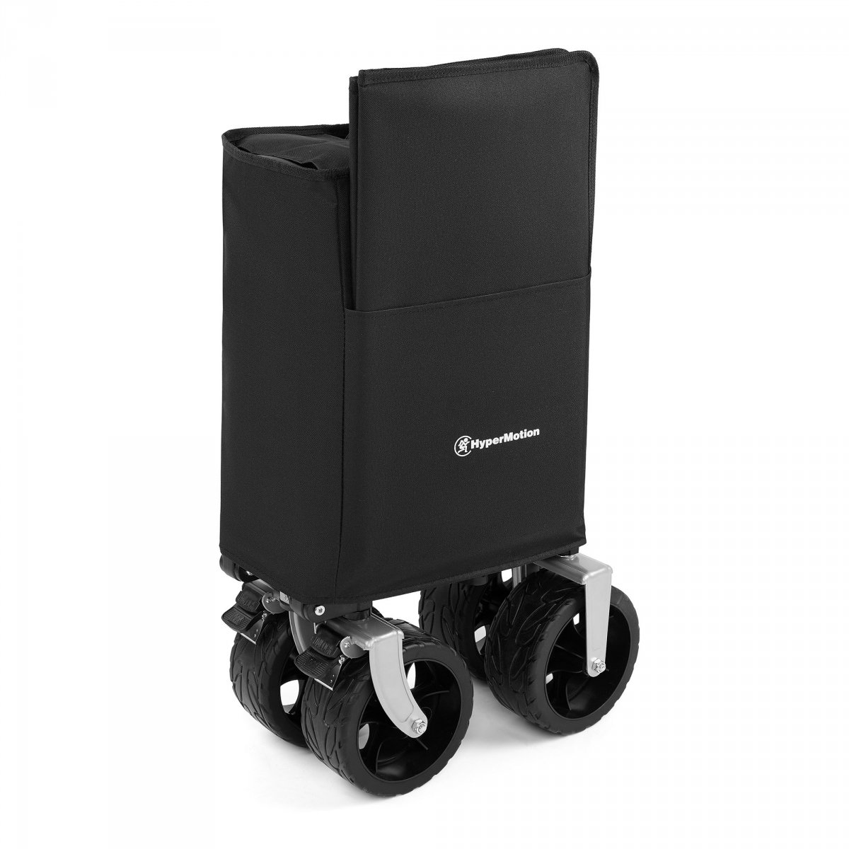 Wózek Transportowy Plażowy Turystyczny Składany Przyczepka ogrodowa HyperMotion XXL 250 litrów - czarno-srebrny