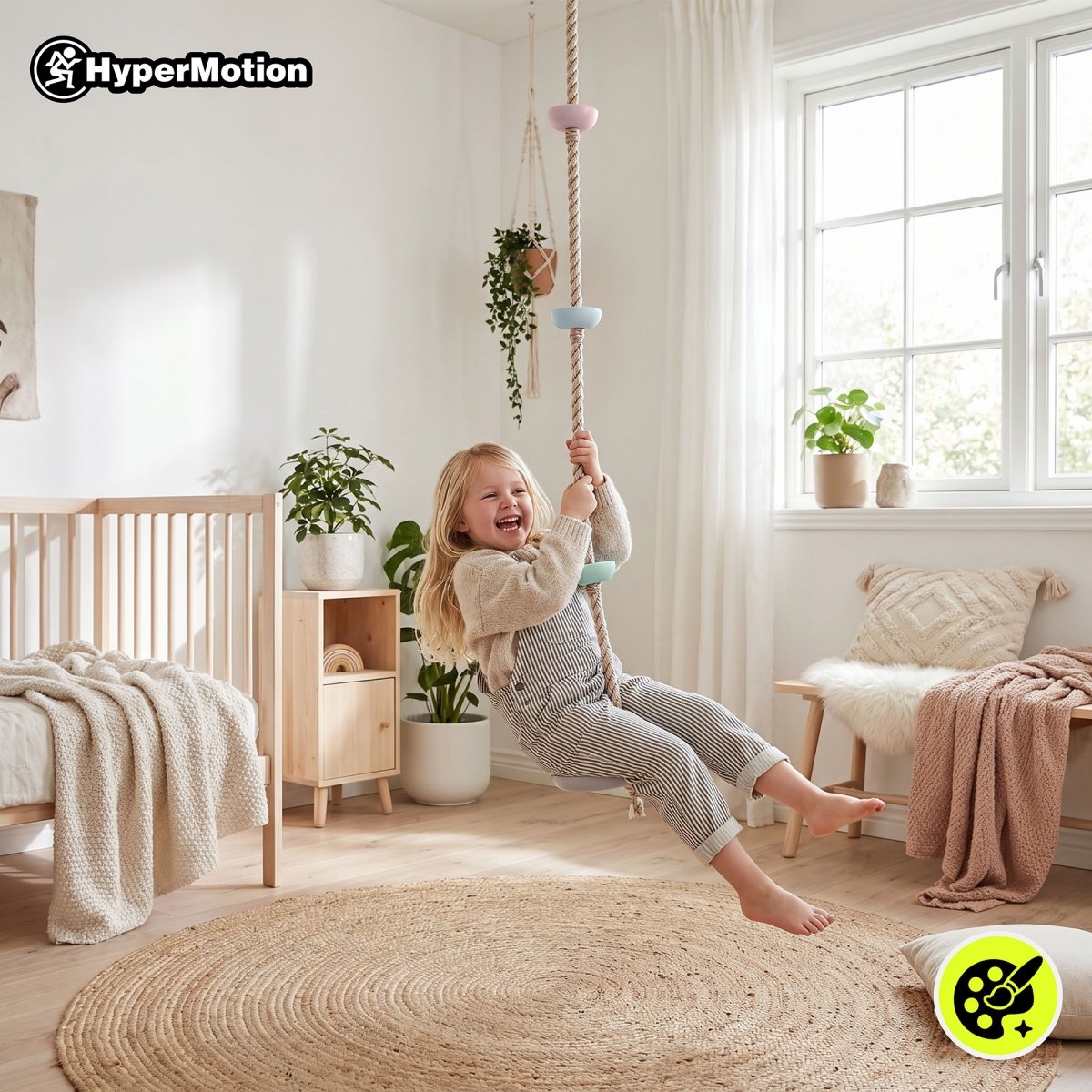 Lina wspinaczkowa huśtawka ogrodowa HyperMotion 2m 5 stopni