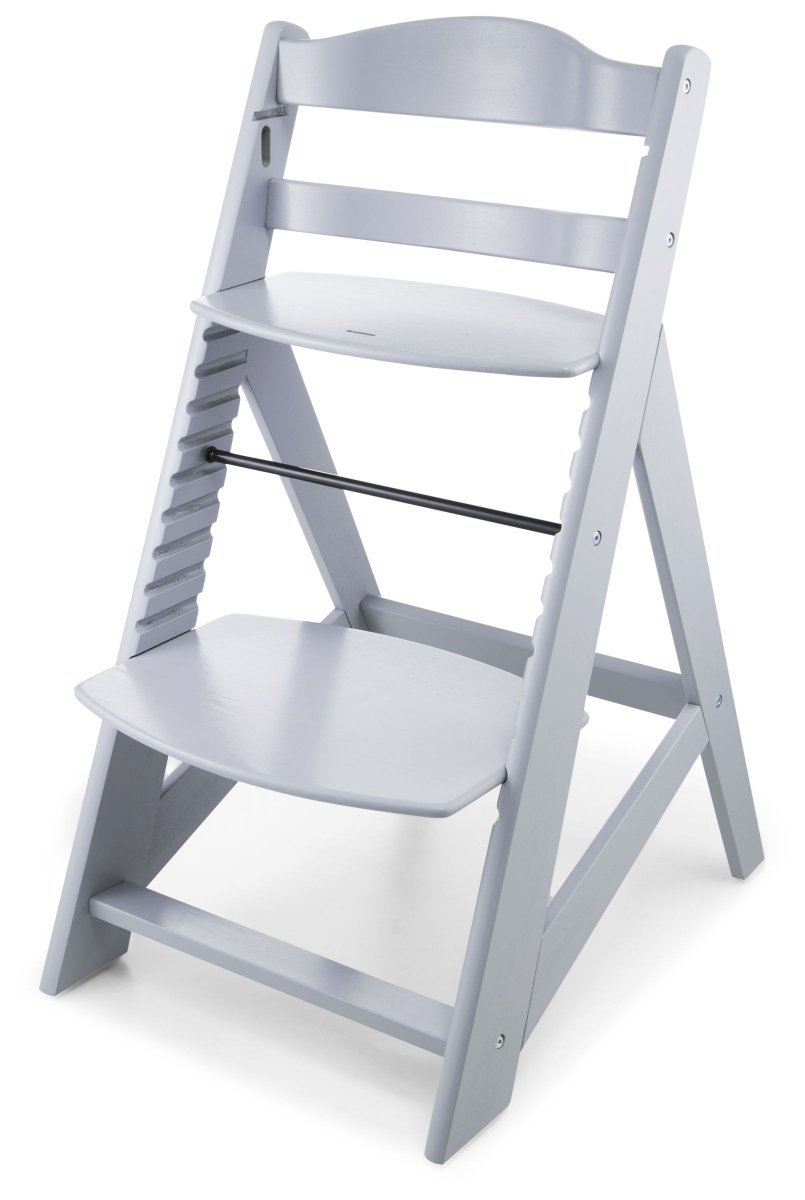 Krzesełko do karmienia drewniane Moby-System WOODY - kolor szary