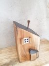 Drewniany domek orzech/niebieski