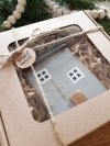 BOX Drewniany domek szary