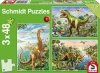 Puzzle 3x48 Dinozaury Gady prehistoryczne Schmidt 56202
