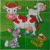 Klocki 16 elementowe Zwierzęta 6 układanek Adamigo