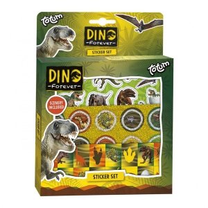 Dinozaury Zestaw naklejek 3 Arkusze i Tło do naklejania Naklejki